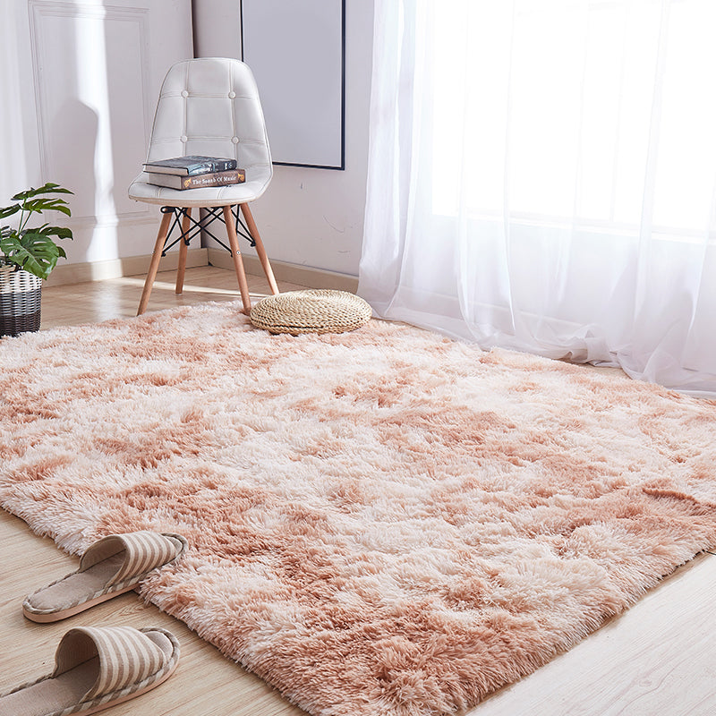 Niedlicher Teppich mit Batikmuster, mehrfarbiger Komfortteppich, flauschiger, schmutzabweisender, rutschfester Innenteppich für Schlafzimmer