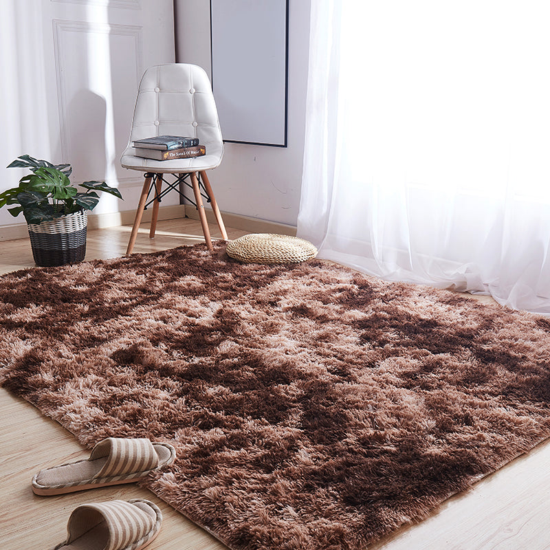 Niedlicher Teppich mit Batikmuster, mehrfarbiger Komfortteppich, flauschiger, schmutzabweisender, rutschfester Innenteppich für Schlafzimmer
