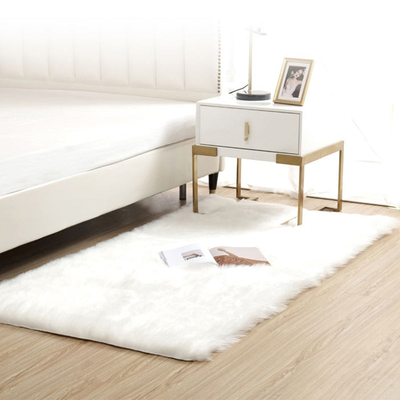 Natural Solid Color Rug Multi Color Fluffy Carpet Easy Care Machine Washable Area Rug for Bedroom