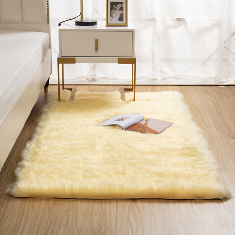 Natural Solid Color Rug Multi Color Fluffy Carpet Easy Care Machine Washable Area Rug for Bedroom