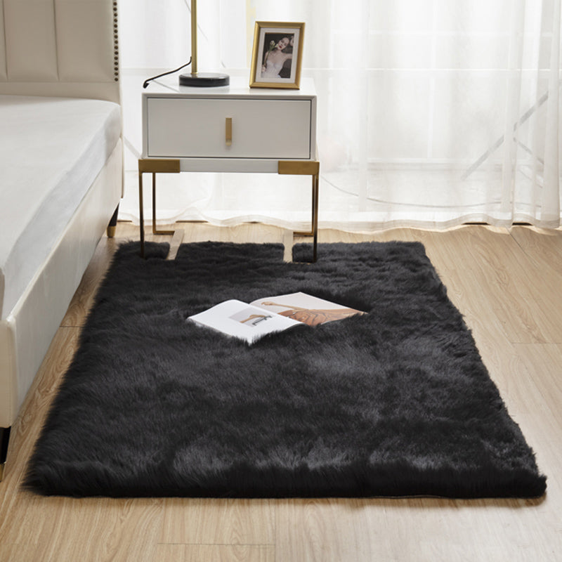 Natural Solid Color Rug Multi Color Fluffy Carpet Easy Care Machine Washable Area Rug for Bedroom
