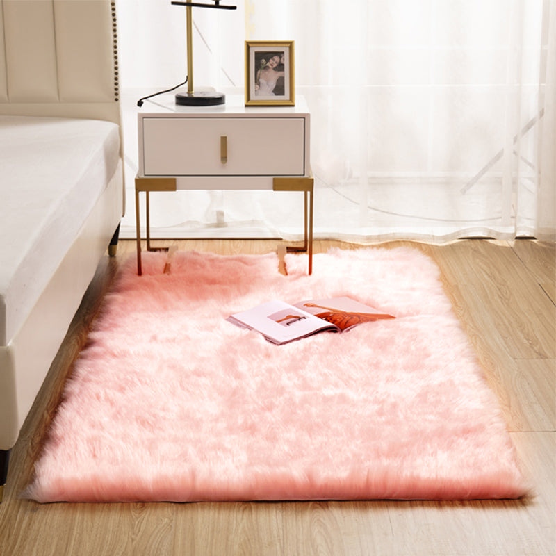 Natural Solid Color Rug Multi Color Fluffy Carpet Easy Care Machine Washable Area Rug for Bedroom