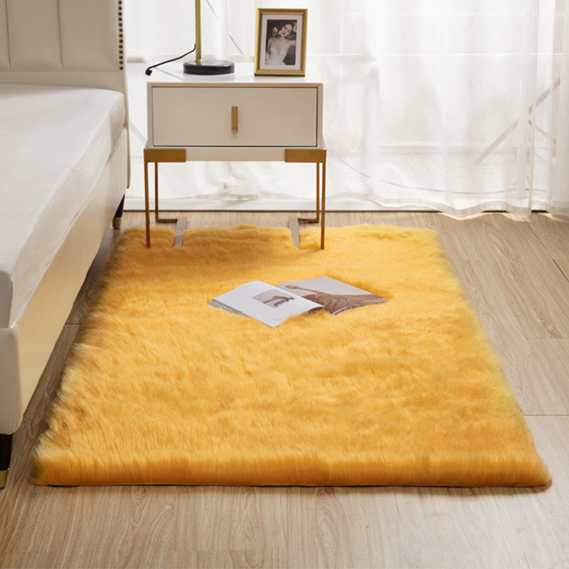 Natural Solid Color Rug Multi Color Fluffy Carpet Easy Care Machine Washable Area Rug for Bedroom