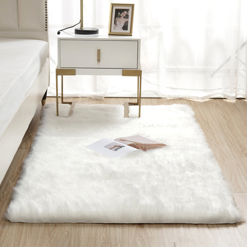Natural Solid Color Rug Multi Color Fluffy Carpet Easy Care Machine Washable Area Rug for Bedroom