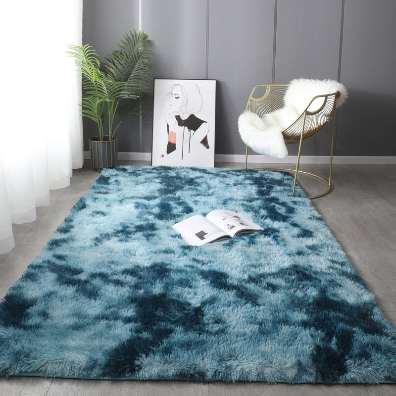 Nordic Living Room Rug Multi Color Plain Carpet Shag Anti-Slip Backing Machine Washable Rug