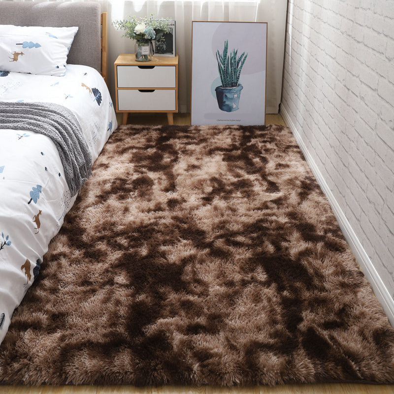 Scandinavian Solid Color Rug Multi-Color Fluffy Area Carpet Non-Slip Backing Machine Washable Rug for Bedroom