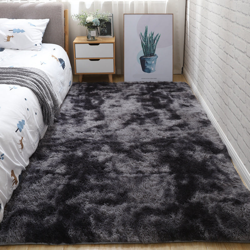 Scandinavian Solid Color Rug Multi-Color Fluffy Area Carpet Non-Slip Backing Machine Washable Rug for Bedroom