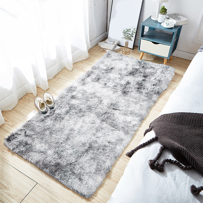 Einfacher Teppich mit Batikmuster, mehrfarbiger Shag-Bereichsteppich, rutschfeste Rückseite, pflegeleichter Teppich zur Dekoration