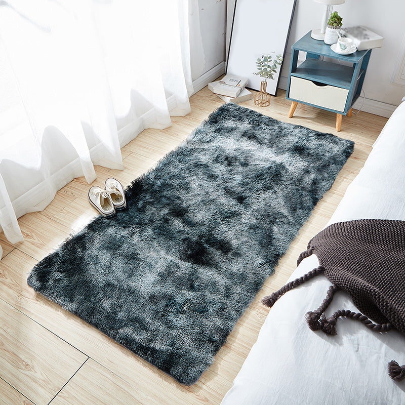 Einfacher Teppich mit Batikmuster, mehrfarbiger Shag-Bereichsteppich, rutschfeste Rückseite, pflegeleichter Teppich zur Dekoration