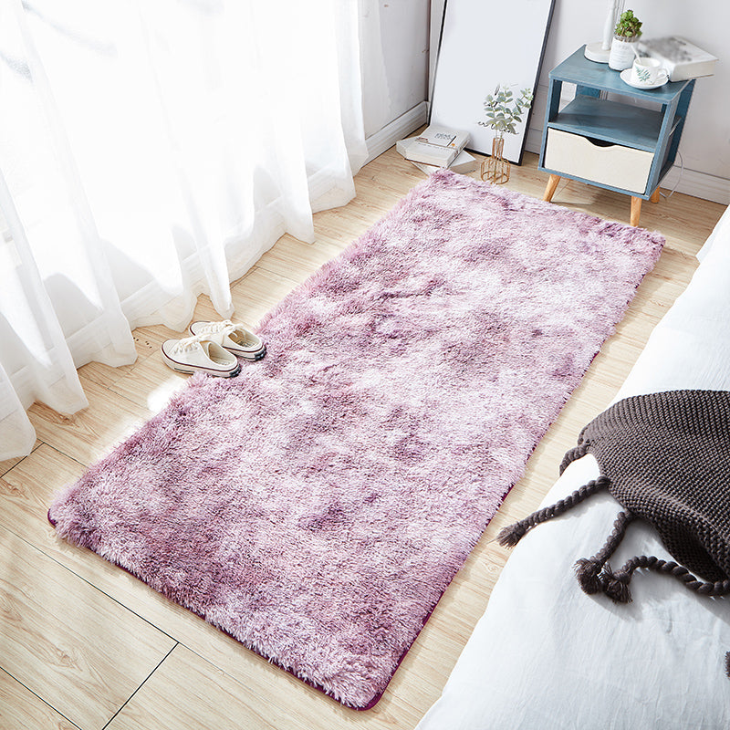 Einfacher Teppich mit Batikmuster, mehrfarbiger Shag-Bereichsteppich, rutschfeste Rückseite, pflegeleichter Teppich zur Dekoration