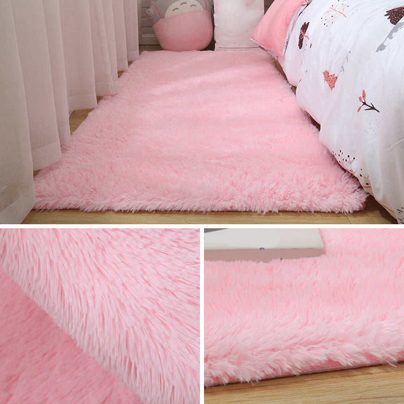 Simple Modern Rug Multi-Color Solid Color Carpet Non-Slip Backing Easy Care Area Rug for Bedroom