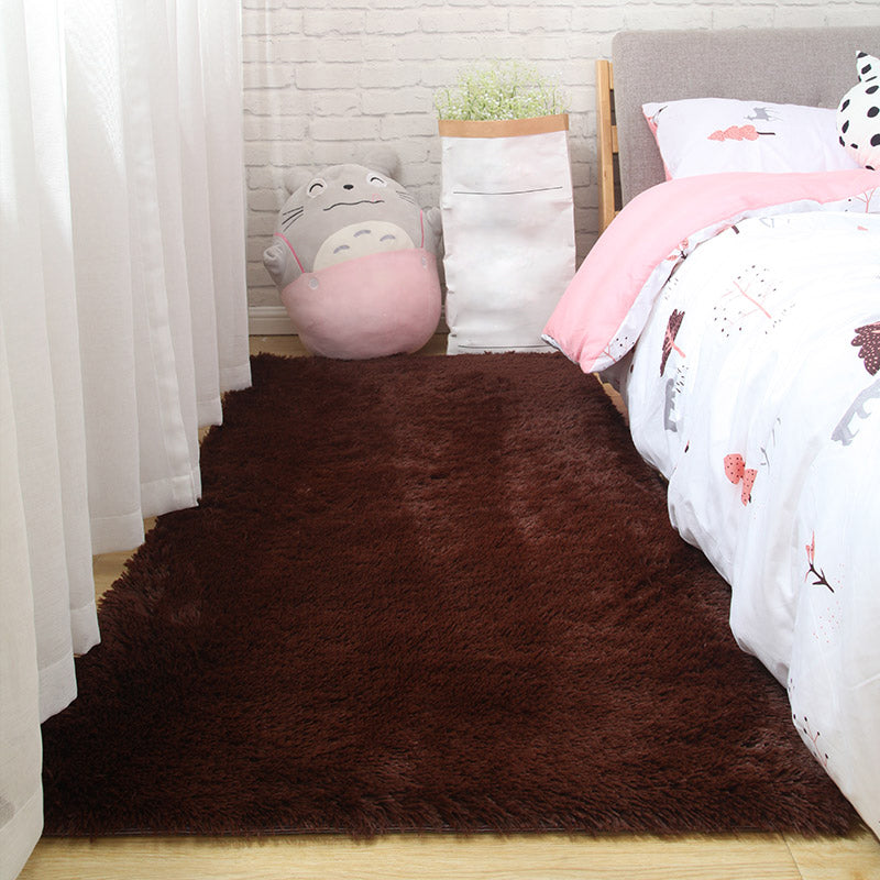 Simple Modern Rug Multi-Color Solid Color Carpet Non-Slip Backing Easy Care Area Rug for Bedroom