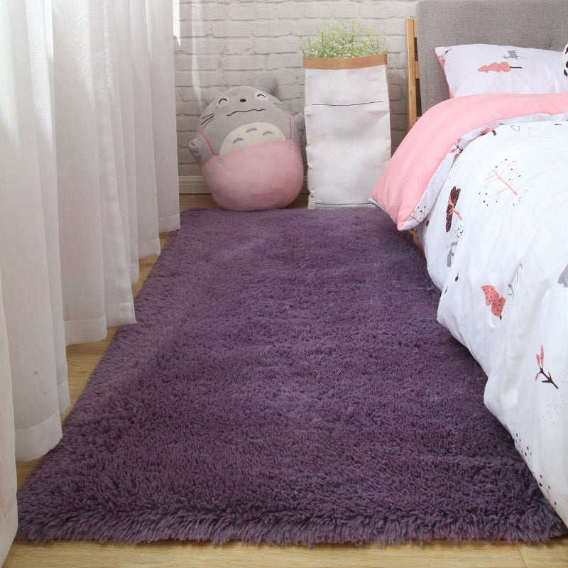Simple Modern Rug Multi-Color Solid Color Carpet Non-Slip Backing Easy Care Area Rug for Bedroom