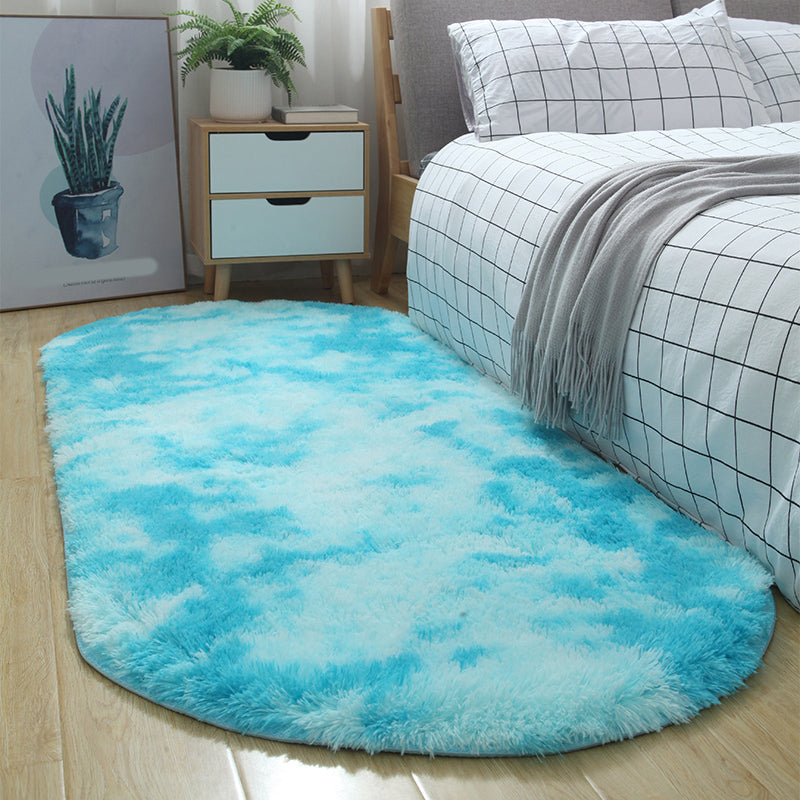 Multi-Color Tie Dye Rug Shag Western Area Rug Pet Friendly Anti-Slip Carpet for Bedroom