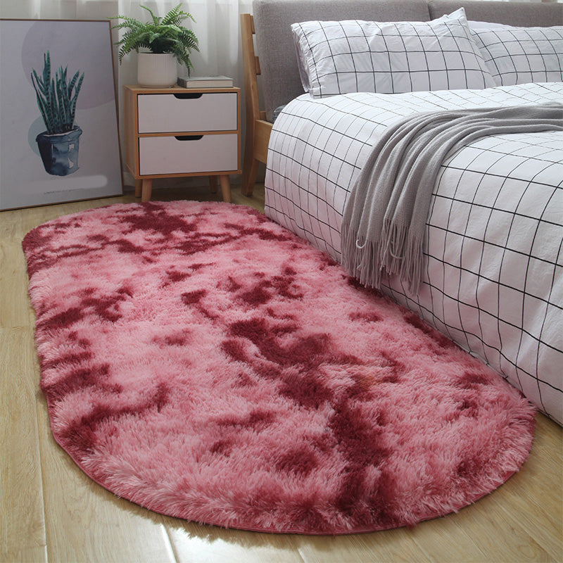 Multi-Color Tie Dye Rug Shag Western Area Rug Pet Friendly Anti-Slip Carpet for Bedroom