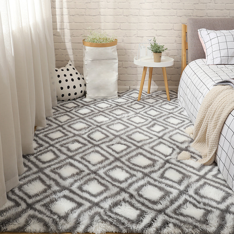 Tapijt met veelkleurige strepenprint, kunstwol, relaxruimtetapijt, antislip, diervriendelijk tapijt voor decoratie