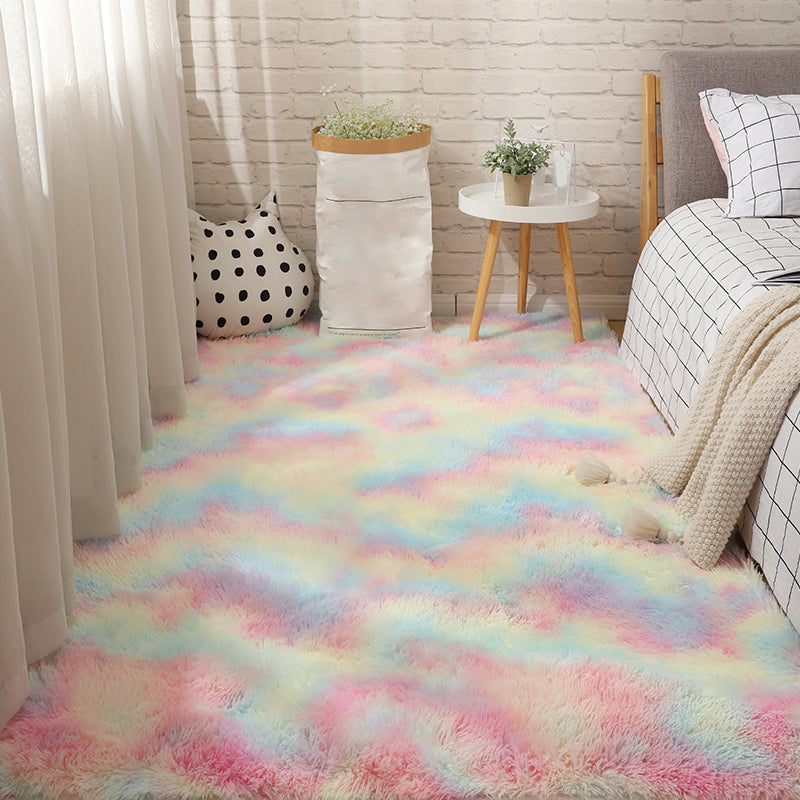 Tapijt met veelkleurige strepenprint, kunstwol, relaxruimtetapijt, antislip, diervriendelijk tapijt voor decoratie