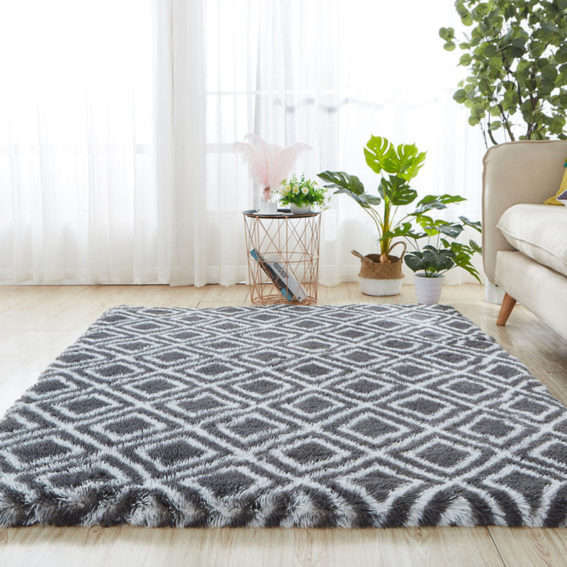 Tapis de chambre naturelle multi-couleurs géo motif