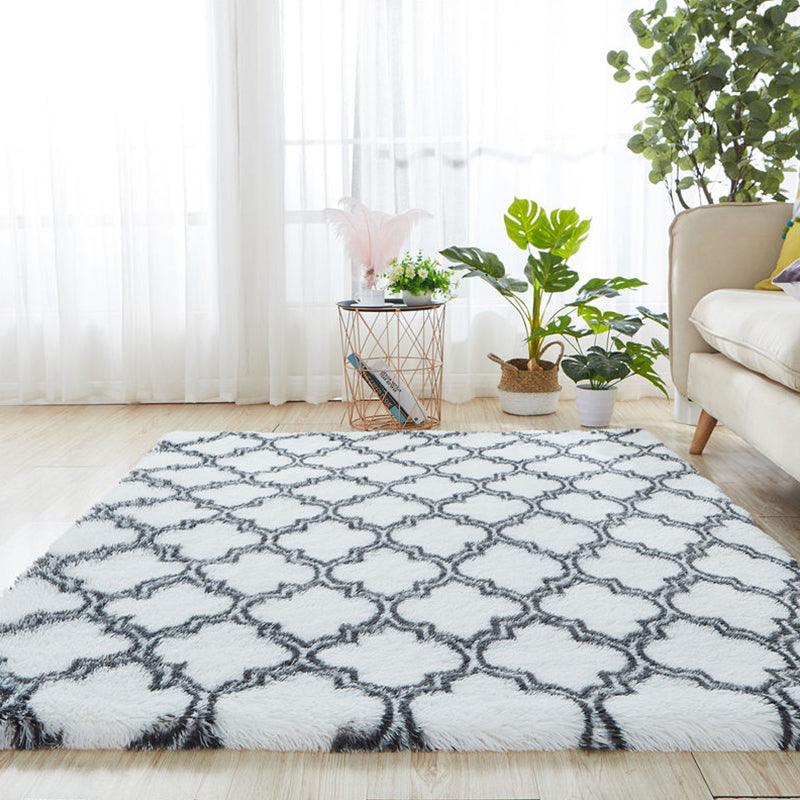 Tapis de chambre naturelle multi-couleurs géo motif