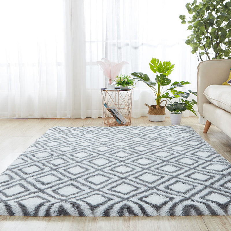 Tapis de chambre naturelle multi-couleurs géo motif