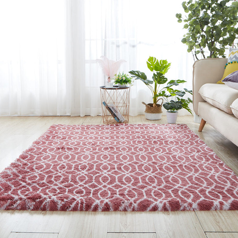 Tapis de chambre naturelle multi-couleurs géo motif
