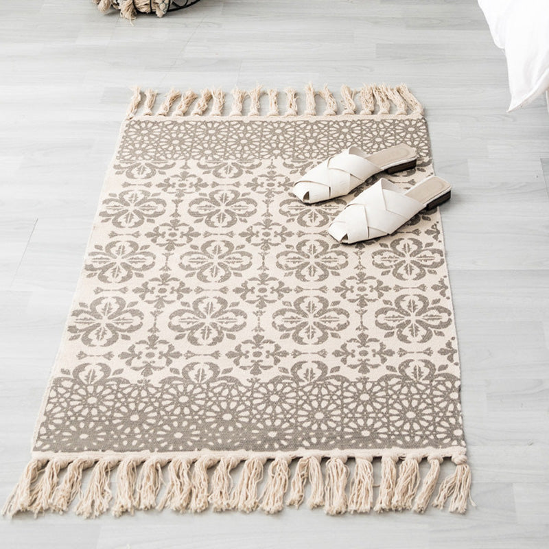 Dekorative westliche Teppich mehrfarbige Stammes gemustertes Teppichmaschine Waschbarer Pflege Teppich mit Quasten für Schlafzimmer