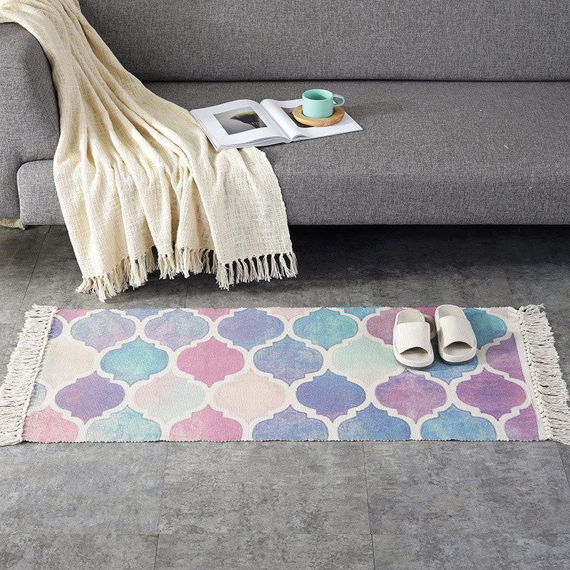 Tapis rétro multicolore décontracté.