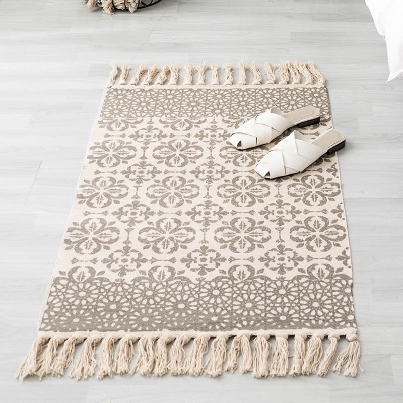 Rapis boho multi-couleurs Mélange de coton Southwestern Modèle Tapis à main le tapis lavable de machine à main avec gland pour la décoration