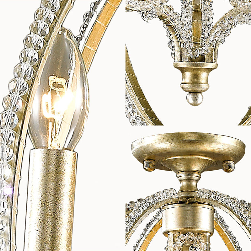 Marco orbe semi luz de montaje de montaje modernismo y cristal 3 luces luz dorada de techo