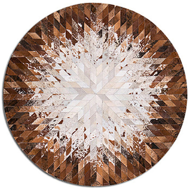 Multi Colored Geometric Printed Rug Cowhide Nordic Area Rug Easy Care Pet Friendly Carpet for Living Room