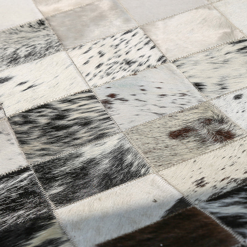 Unique Multi Color Geometric Rug Cowhide Modern Area Carpet Stain-Resistant Pet Friendly Rug for Parlor