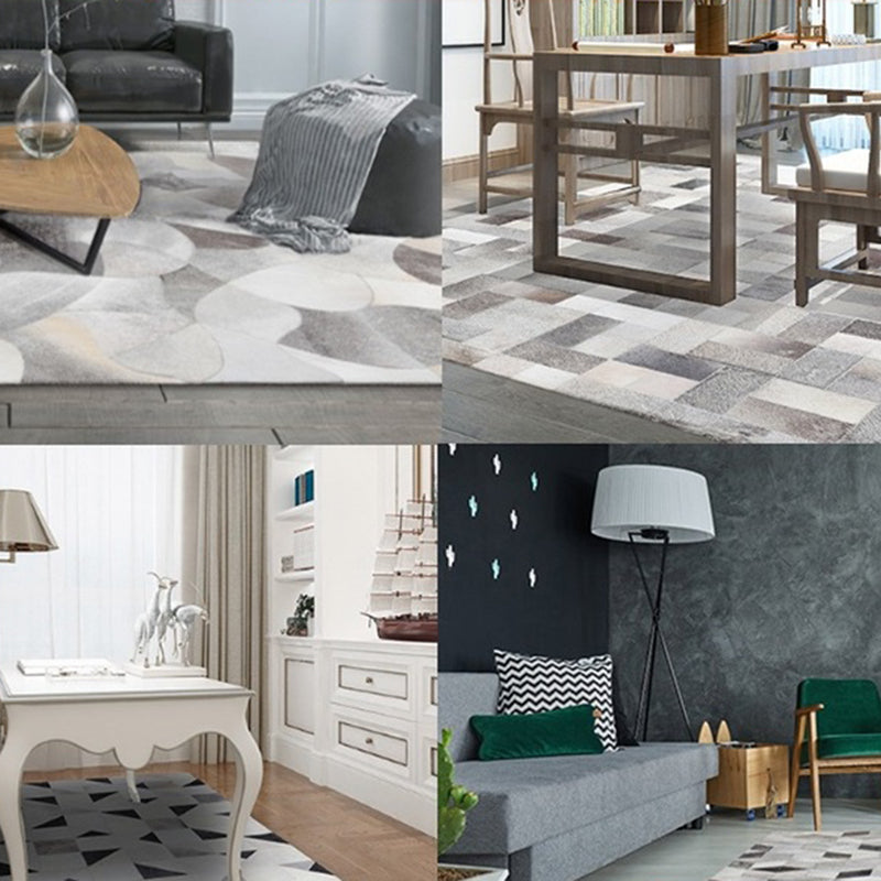 Glam Home Decoration Rug Multi Color Geo Patterned Area Carpet Cowhide Pet Friendly Stain-Resistant Rug