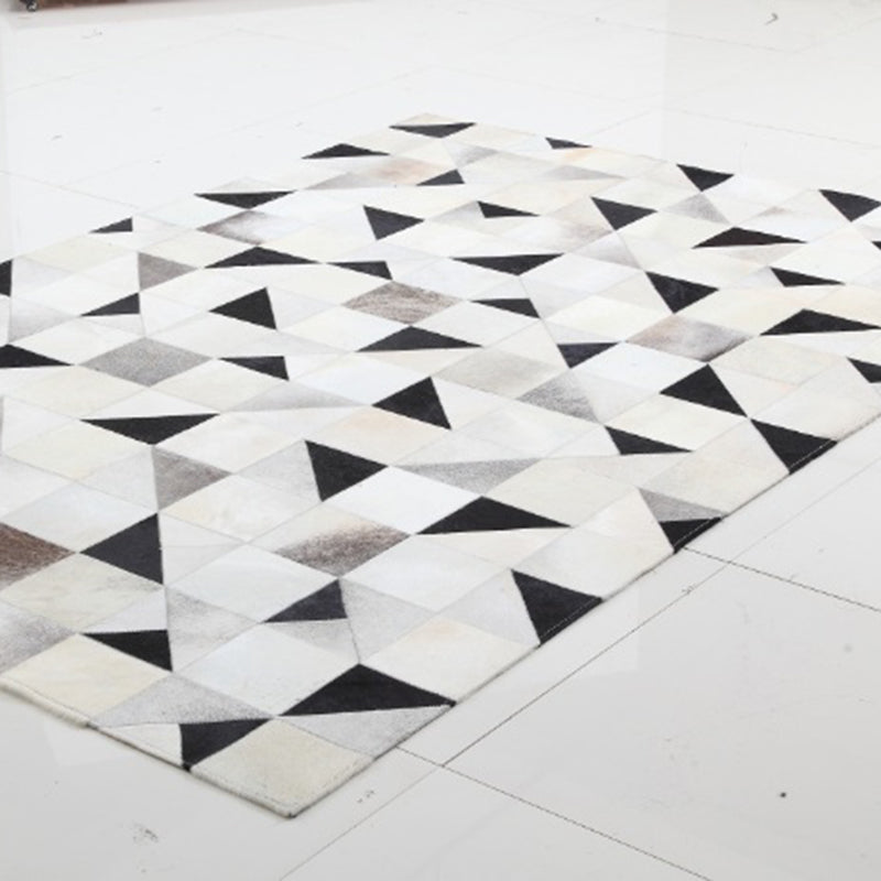 Glam Home Decoration Rug Multi Color Geo Patterned Area Carpet Cowhide Pet Friendly Stain-Resistant Rug