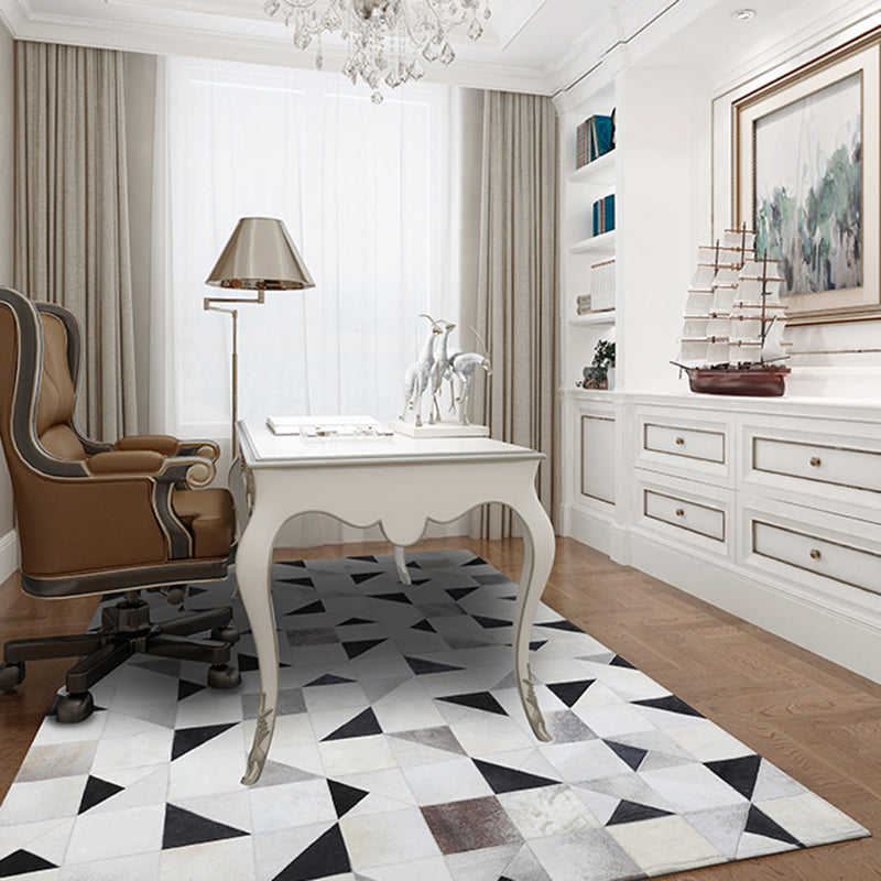 Glam Home Decoration Rug Multi Color Geo Patterned Area Carpet Cowhide Pet Friendly Stain-Resistant Rug