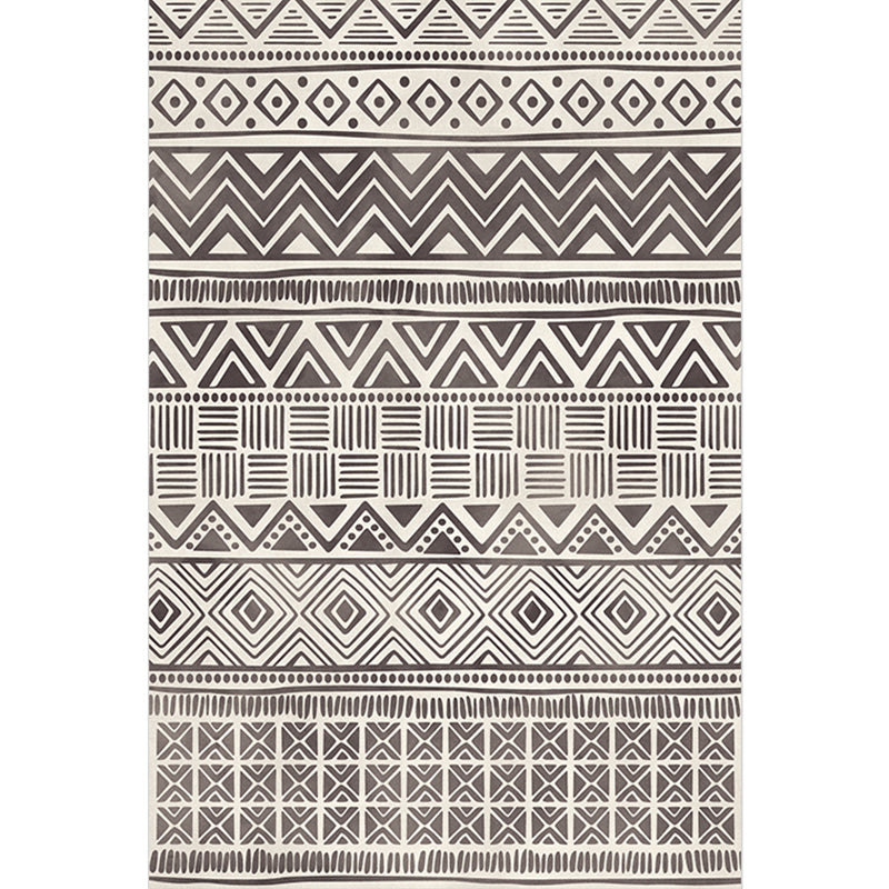 Moroccan Living Room Rug Multi Colored Geometric Printed Carpet Blended Pet Friendly Machine Washable Rug