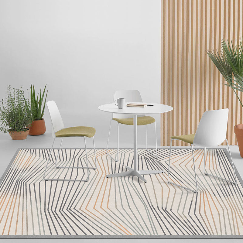 Tappeto con stampa geografica semplice, area funky multicolore, tappeto lavabile, resistente alle macchie, misto creativo, facile da pulire, per l'arredamento