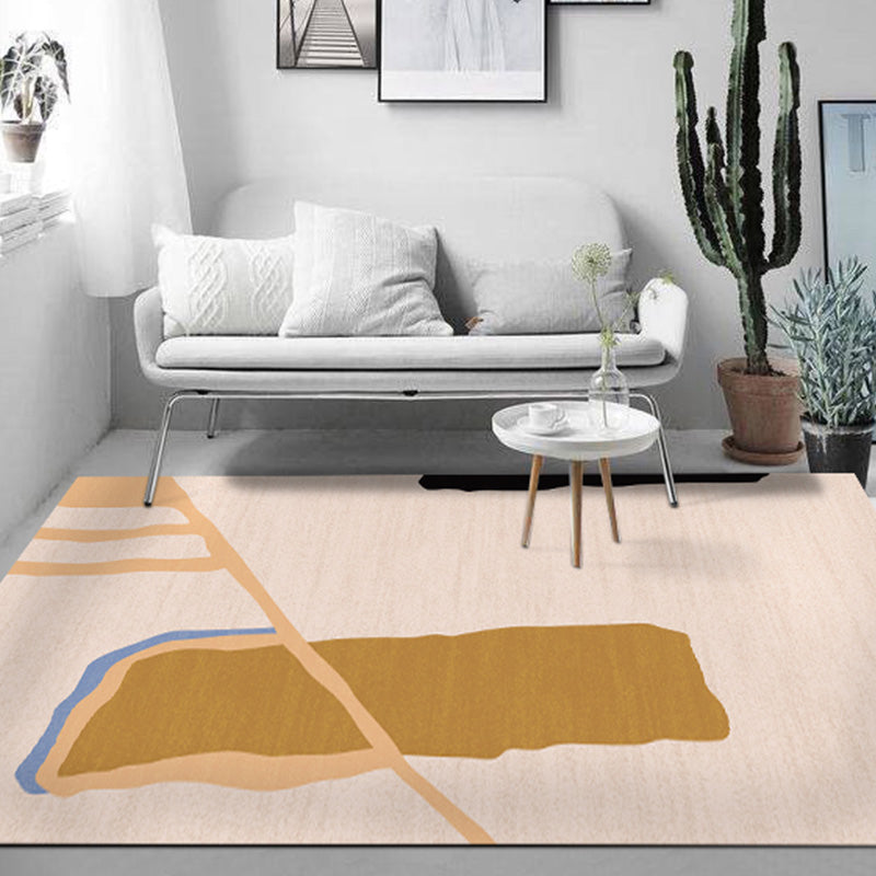 Tappeto con stampa geografica semplice, area funky multicolore, tappeto lavabile, resistente alle macchie, misto creativo, facile da pulire, per l'arredamento