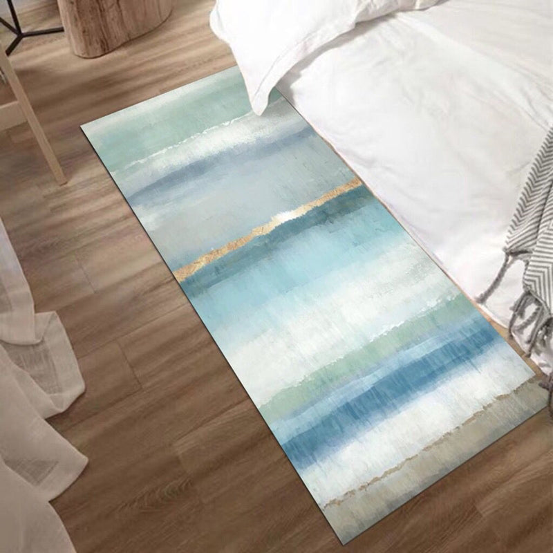 Relaxing Abstract Pattern Rug Multicolor Blended Indoor Rug Machine Washable Stain-Resistant Area Carpet for Bedroom
