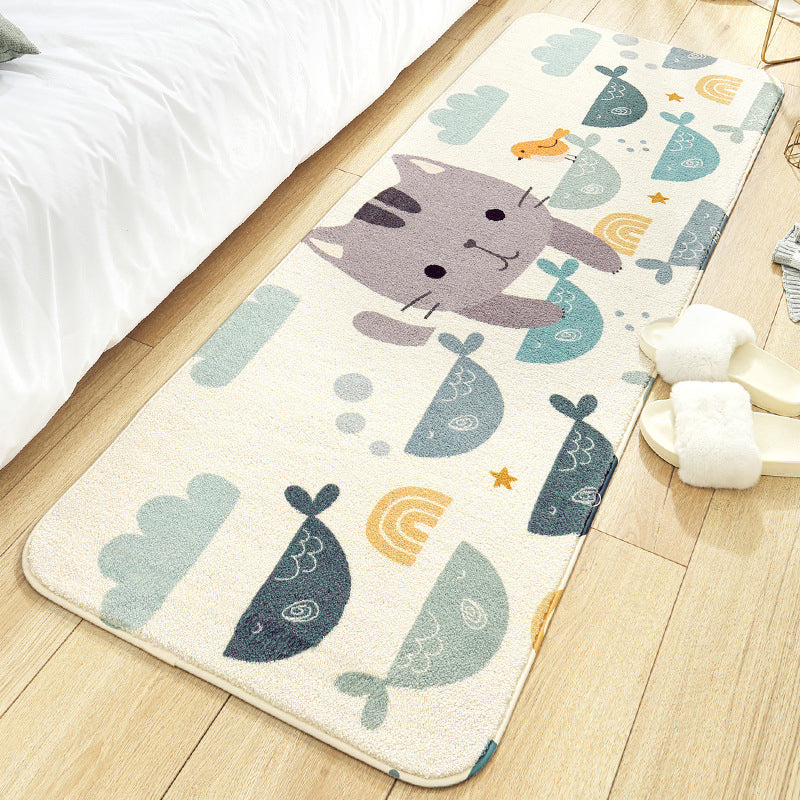 Multi-Color Contemporary Rug Lamb Wool Geometric Print Carpet Easy Care Pet Friendly Area Rug for Room
