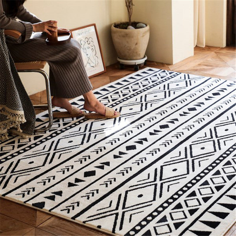 Teppich mit Stammesdekoration, mehrfarbig, südwestliches Muster, Teppich aus Polyster mit rutschfester Rückseite, maschinenwaschbarer Teppich