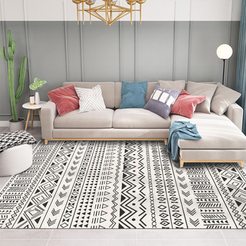 Tappeto marocchino beige mobile a strisce polipropilene tappeto interno a slittamento tappeto lavabile resistente alle macchie per camera