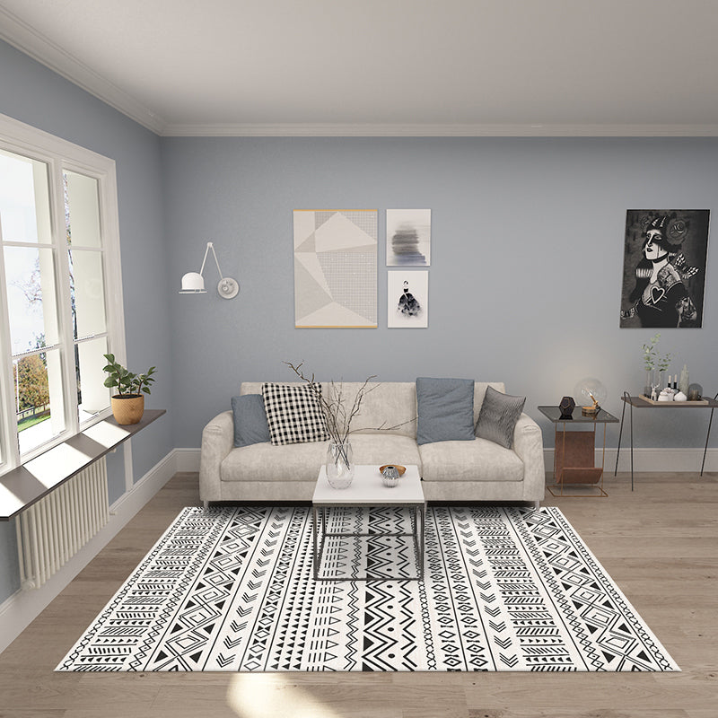 Tappeto marocchino beige mobile a strisce polipropilene tappeto interno a slittamento tappeto lavabile resistente alle macchie per camera