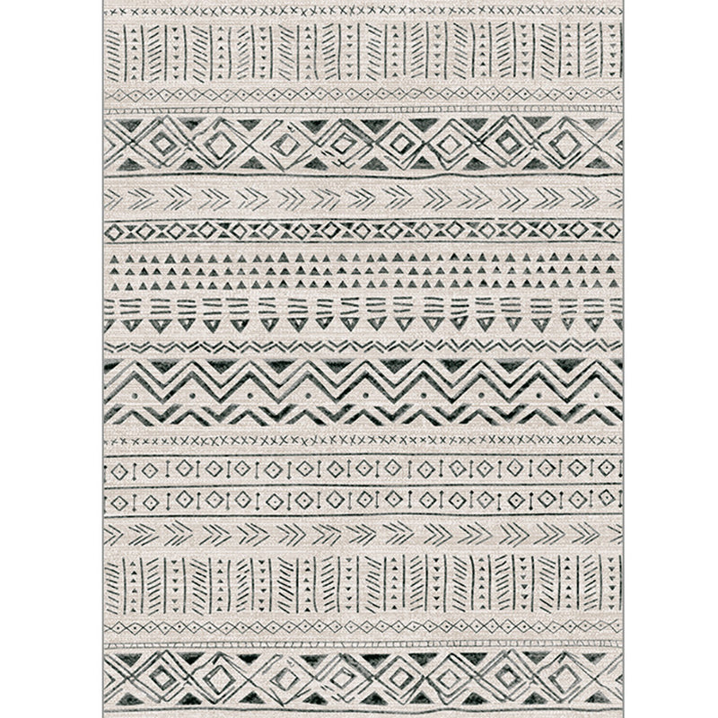 Ethnic Geometric Printed Rug Multi Colored Cotton Blend Indoor Rug Pet Friendly Easy Care Area Carpet for Living Room