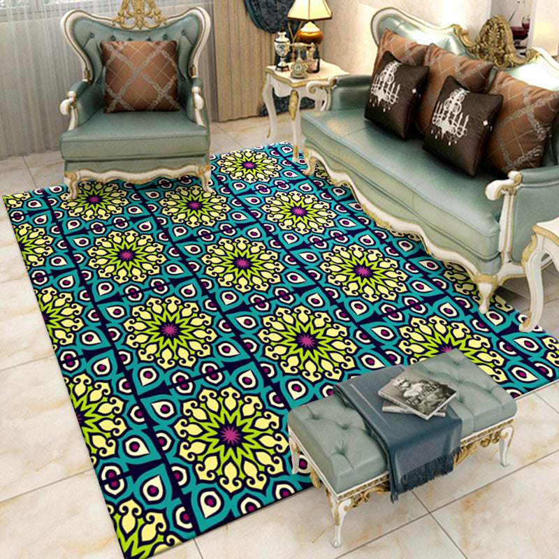 Rapis de salon américain multi-couleurs Southwestern Print Carpet Polypropylène Anti-Slip Machine Wasable Ratable
