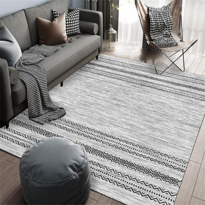 Casual Multi-Color Tribal Rug Cotton Blend Geometric Pattern Area Carpet Anti-Slip Machine Washable Indoor Rug for Room