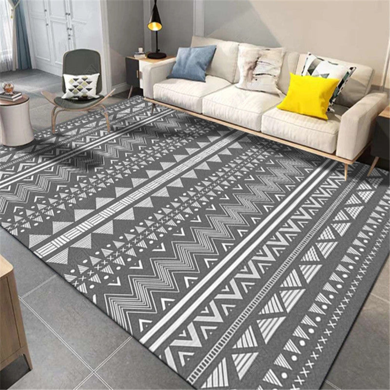 Casual Multi-Color Tribal Rug Cotton Blend Geometric Pattern Area Carpet Anti-Slip Machine Washable Indoor Rug for Room