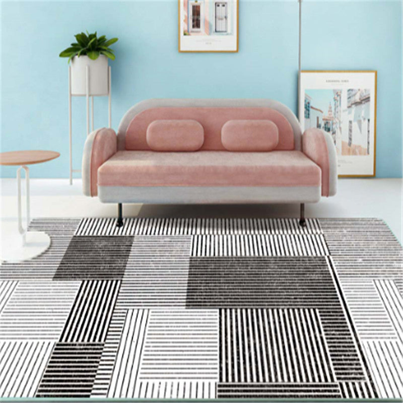 Casual Multi-Color Tribal Rug Cotton Blend Geometric Pattern Area Carpet Anti-Slip Machine Washable Indoor Rug for Room
