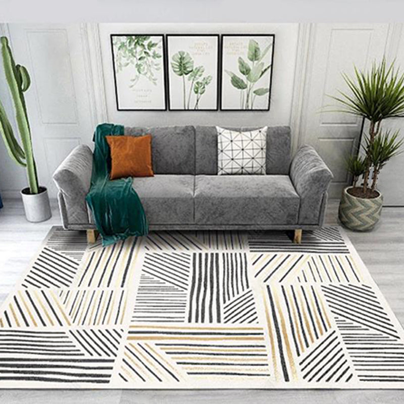 Casual Multi-Color Tribal Rug Cotton Blend Geometric Pattern Area Carpet Anti-Slip Machine Washable Indoor Rug for Room