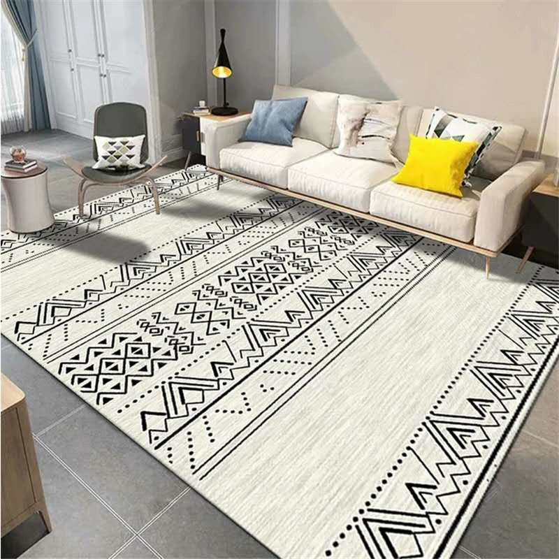Casual Multi-Color Tribal Rug Cotton Blend Geometric Pattern Area Carpet Anti-Slip Machine Washable Indoor Rug for Room
