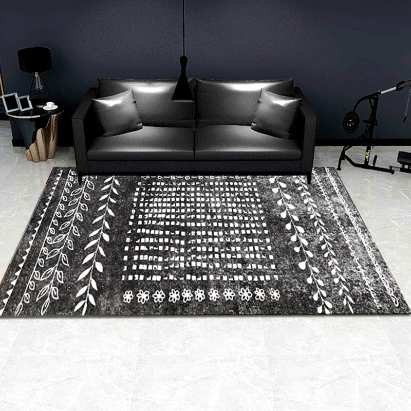 Multi-Colored Room Rug Western Geometric Pattern Area Rug Polypropylene Anti-Slip Backing Pet Friendly Washable Carpet